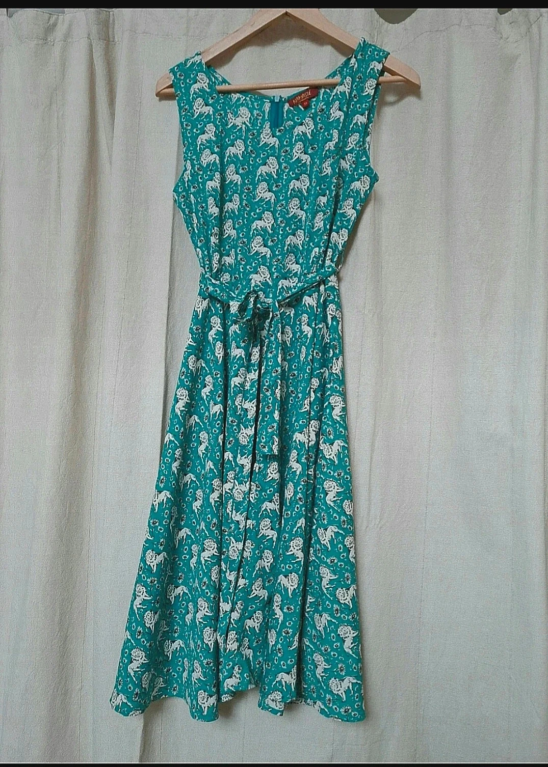 Robe fluide verte à motifs animal  38